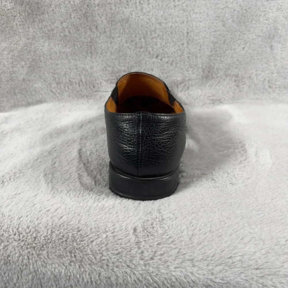 Sandro Moschino Black Leather Square Toe Slip On Loafer Shoes Men‎ 10D